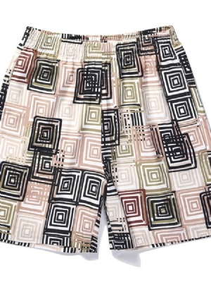 Imprimir Shorts De Praia Masculinos Geométricos