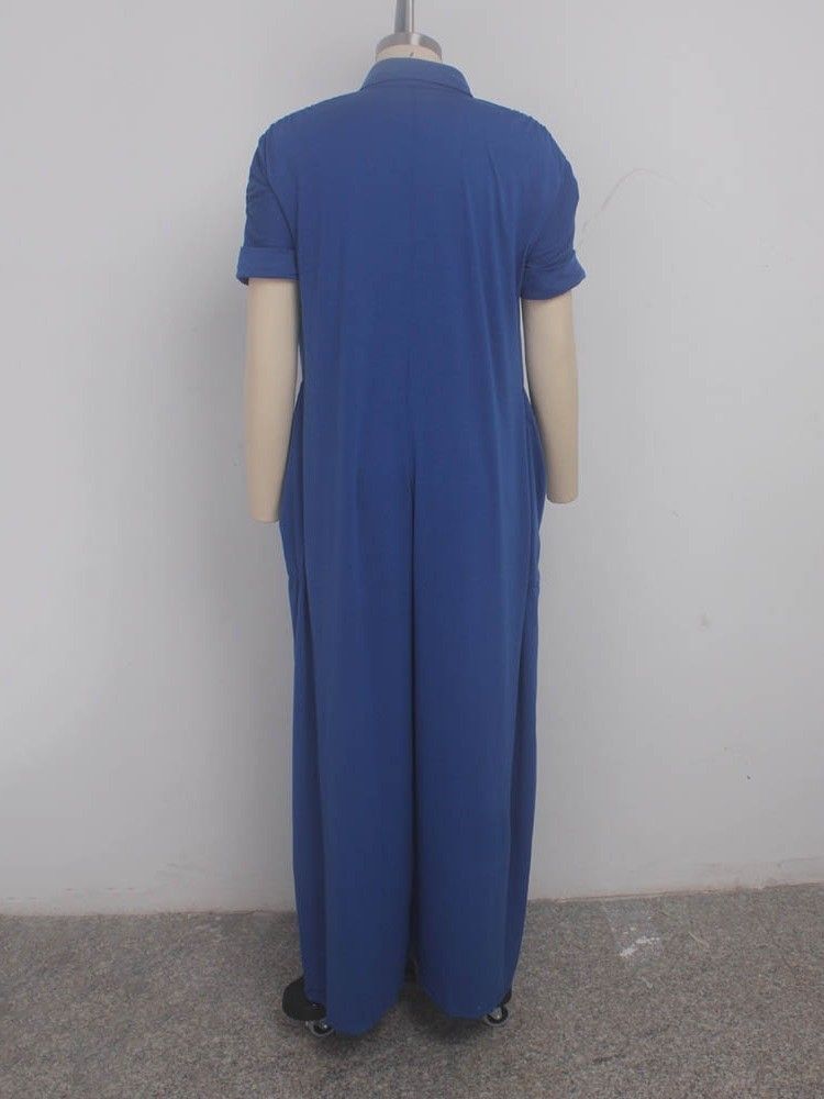 Macacão Feminino Sexy Liso De Comprimento Médio E Cintura Larga