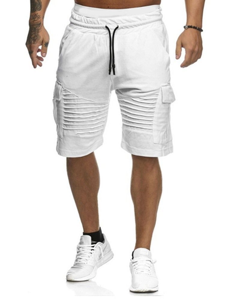Short Harem Solto Liso Cintura Baixa Calção Casual Masculino