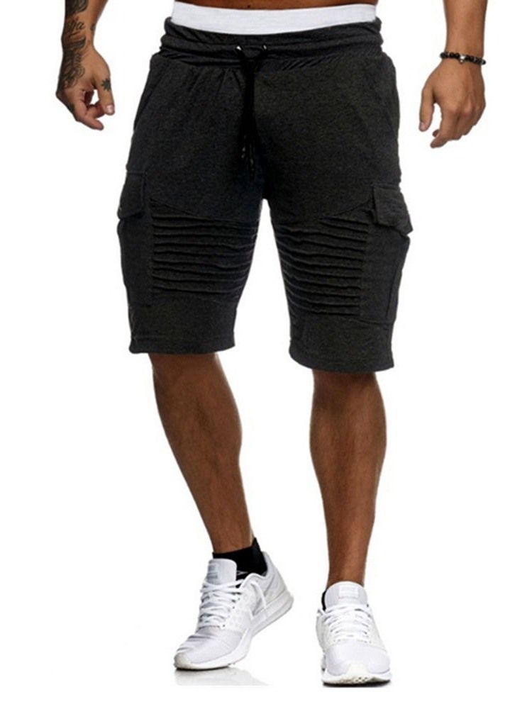 Short Harem Solto Liso Cintura Baixa Calção Casual Masculino