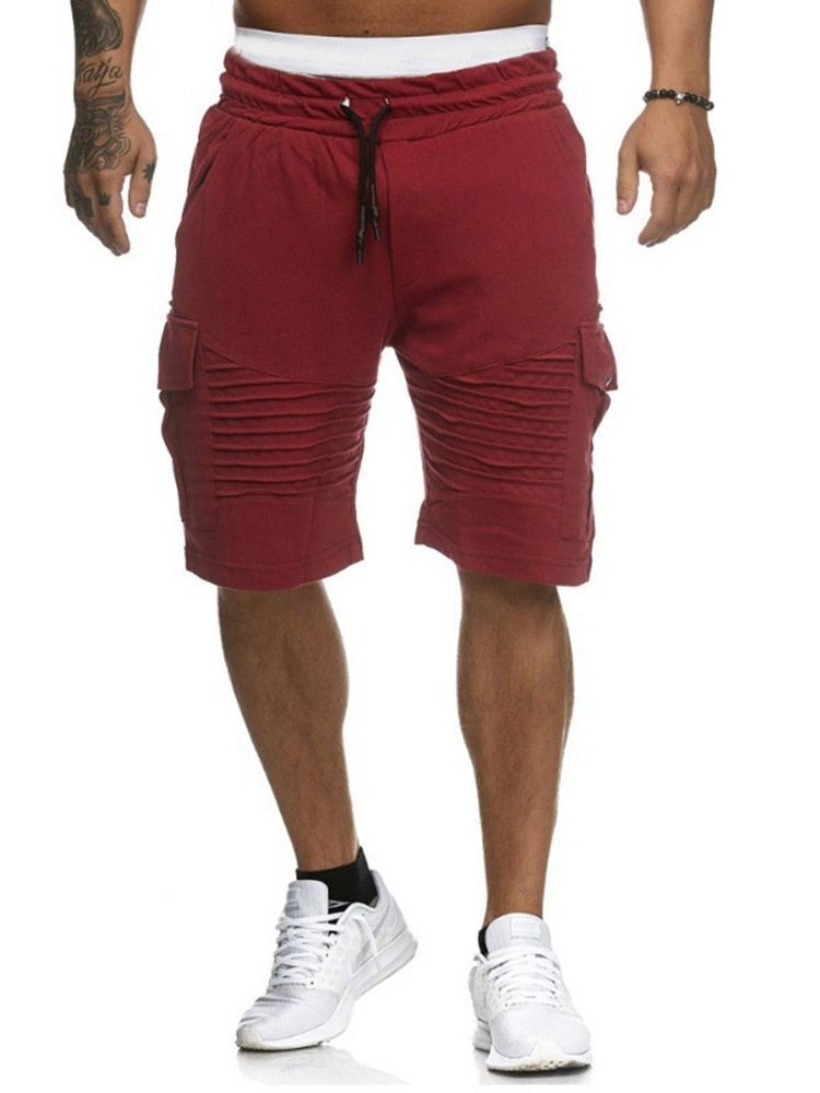 Short Harem Solto Liso Cintura Baixa Calção Casual Masculino