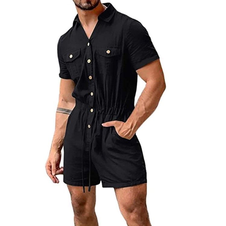 Shorts De Bolso Liso Masculino Macacões Macacões