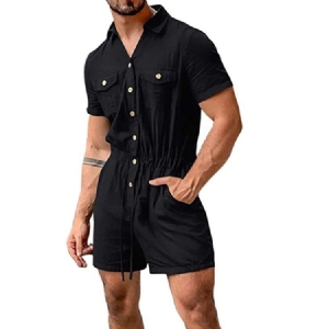 Shorts De Bolso Liso Masculino Macacões Macacões