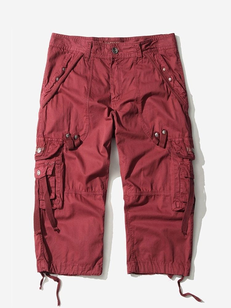 Shorts Cargo Masculino Com Bolso Liso Cintura Média