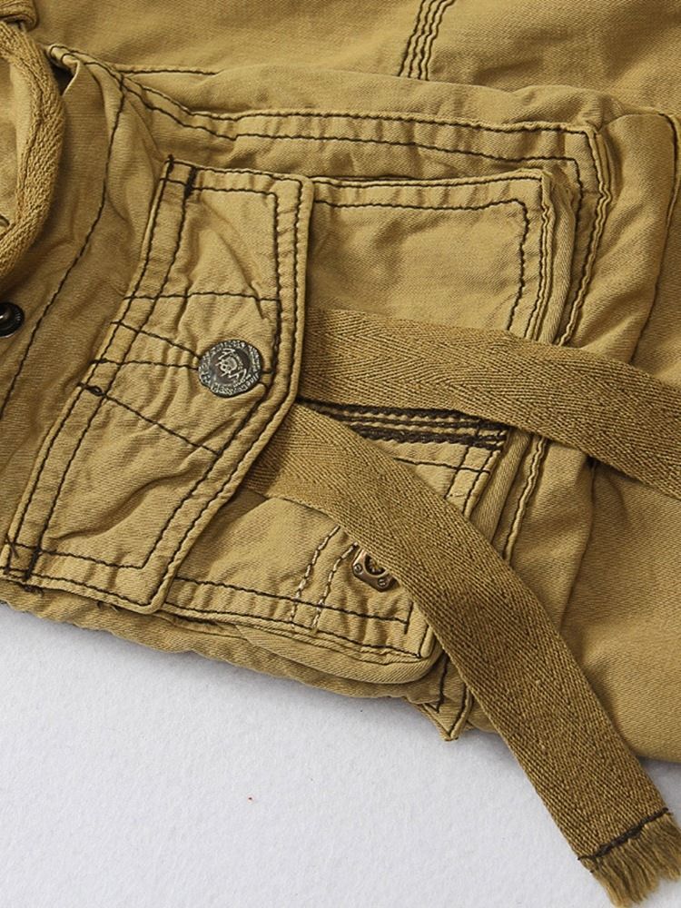 Shorts Cargo Masculino Com Bolso Liso Cintura Média