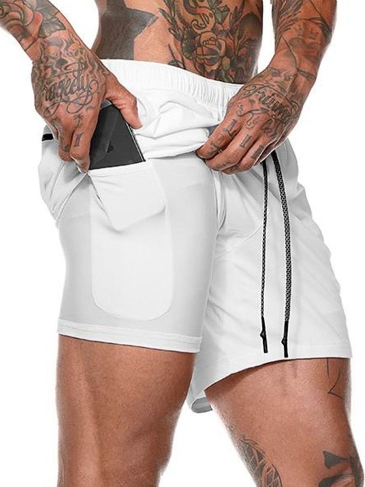 Shorts Casuais Masculinos Com Cordões