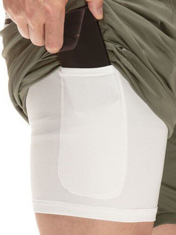 Shorts Casuais Masculinos Com Cordões