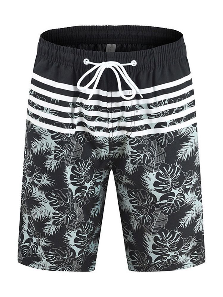 Shorts Casuais Masculinos Com Cordões E Cintura Média