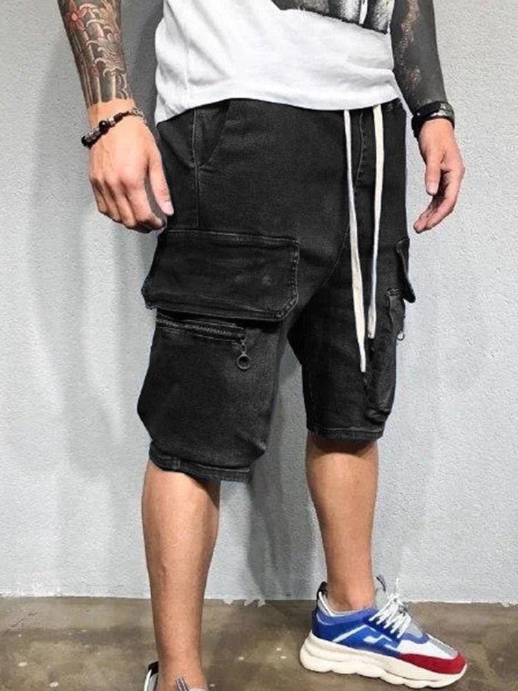 Shorts Casuais Masculinos Retos