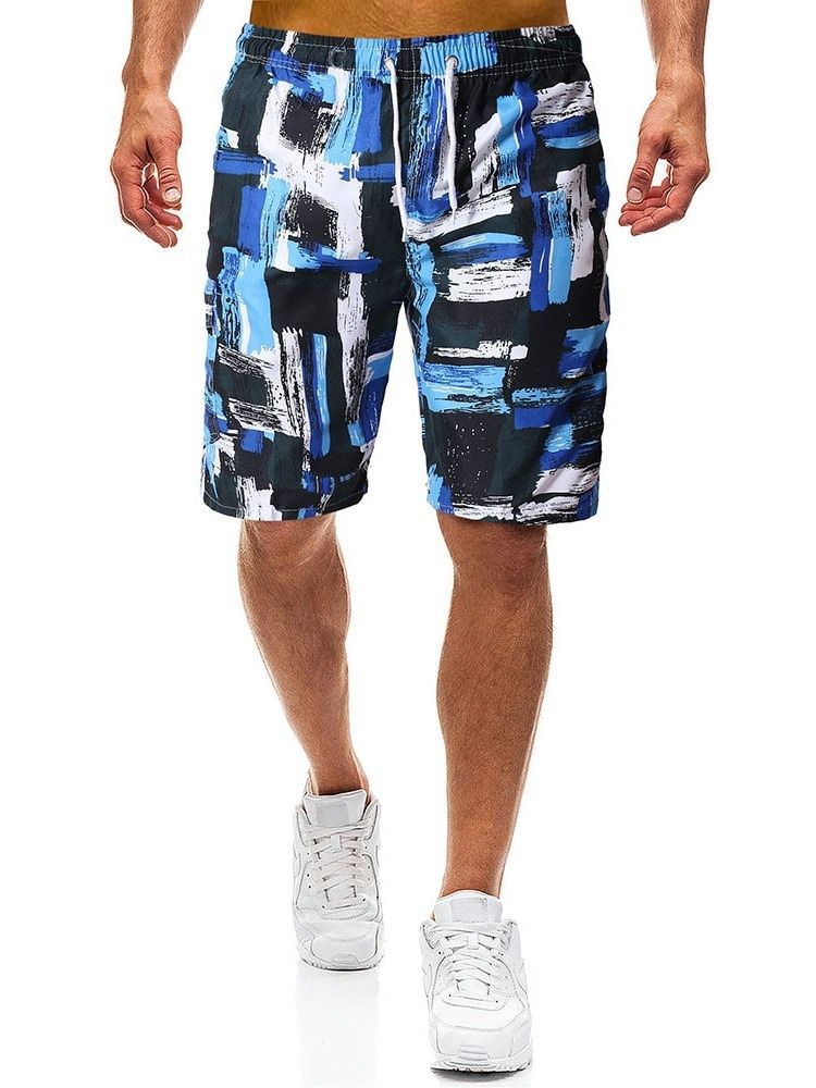 Shorts Casuais Retos De Renda Masculinos