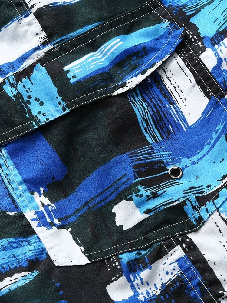 Shorts Casuais Retos De Renda Masculinos