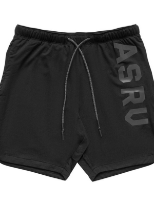Shorts Esportivos Com Cordões Masculinos Com Estampa Solta