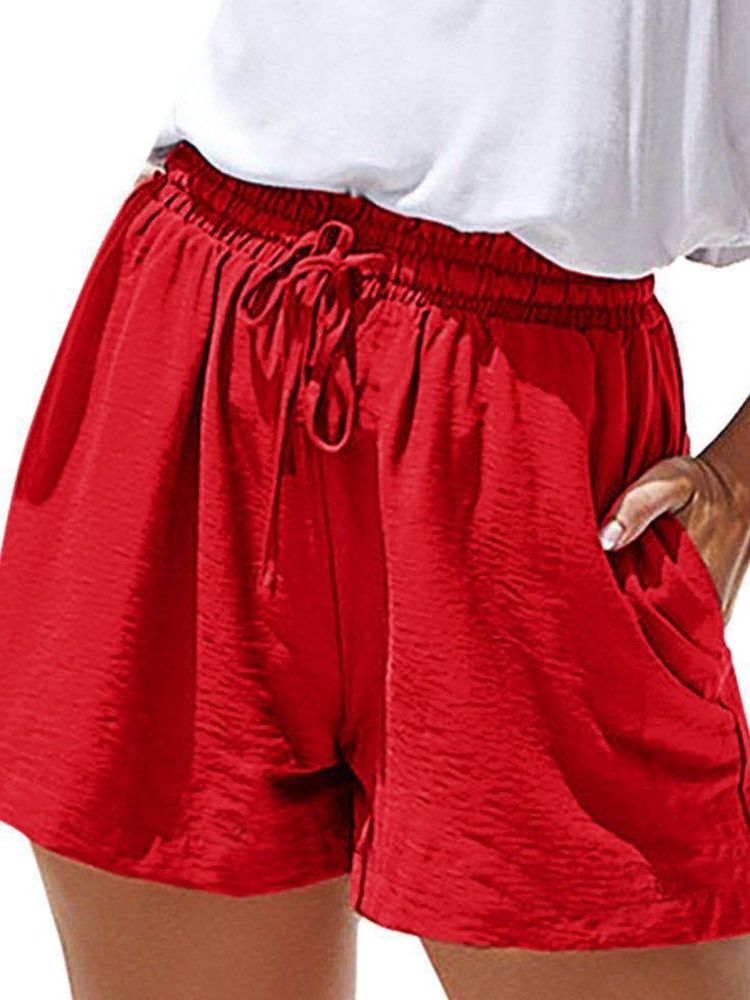 Shorts Femininos De Renda Simples E Lisos De Bolso