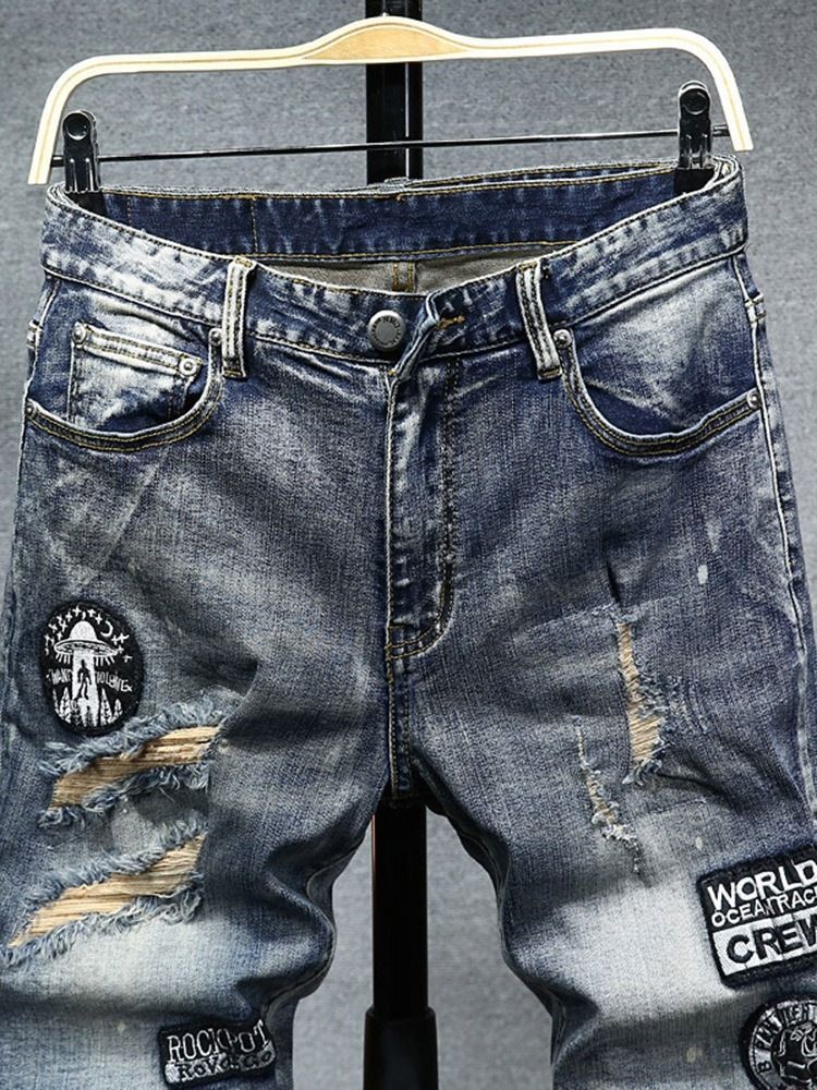 Shorts Jeans Masculino Com Zíper Liso Cintura Média