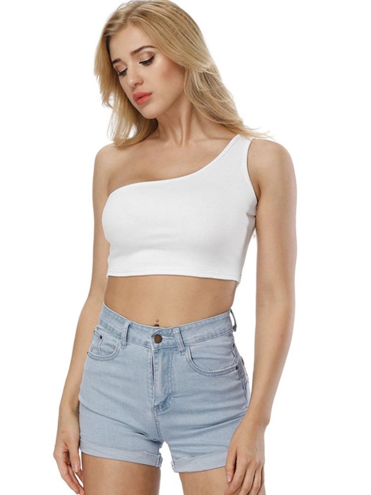 Shorts Jeans Simples De Cintura Média Feminina