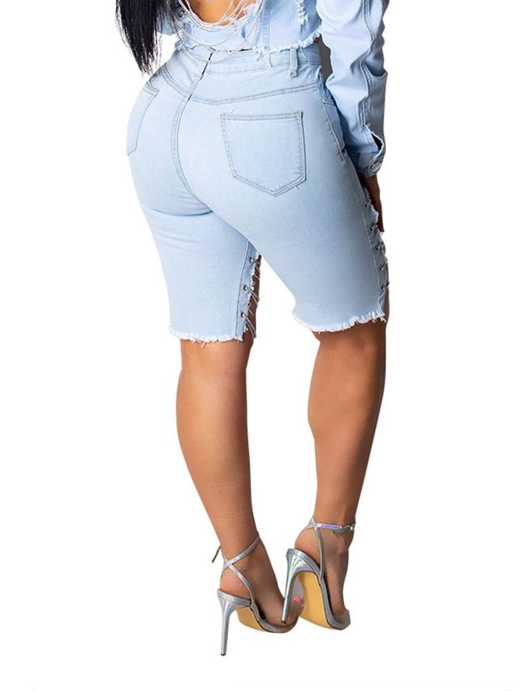 Shorts Magros Lisos De Corrente Assimétrica Feminino
