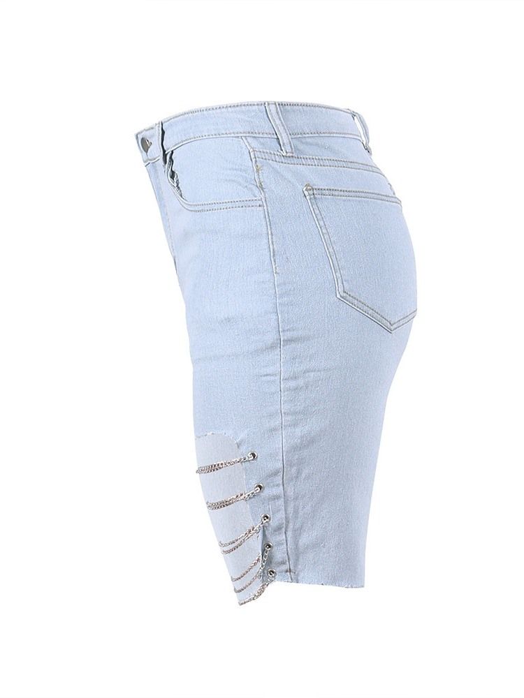 Shorts Magros Lisos De Corrente Assimétrica Feminino