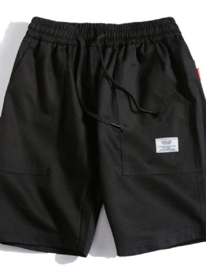 Shorts Masculinos Camuflados Em Linha Reta Casual Com Cordões