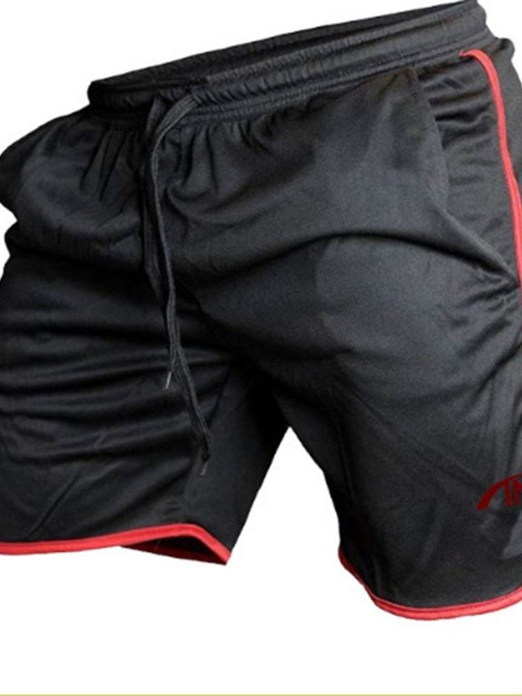 Shorts Masculinos Com Bolso Folgado Liso Casual Com Cordões