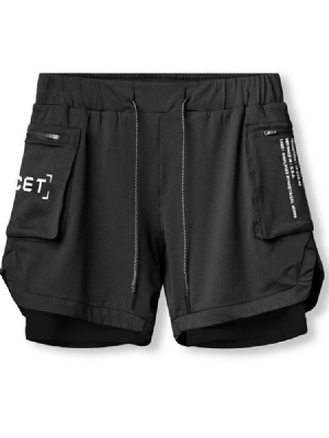 Shorts Masculinos Com Cadarço E Bolso Carta Solta