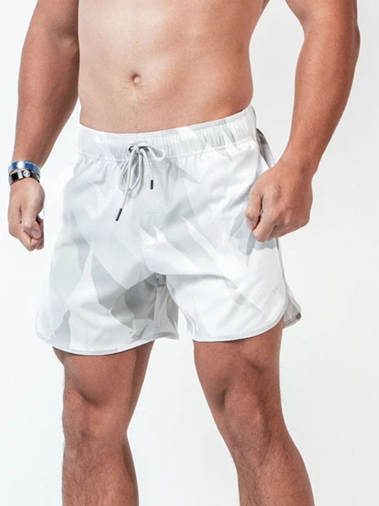 Shorts Masculinos Slim Com Cordões Camuflados Casuais