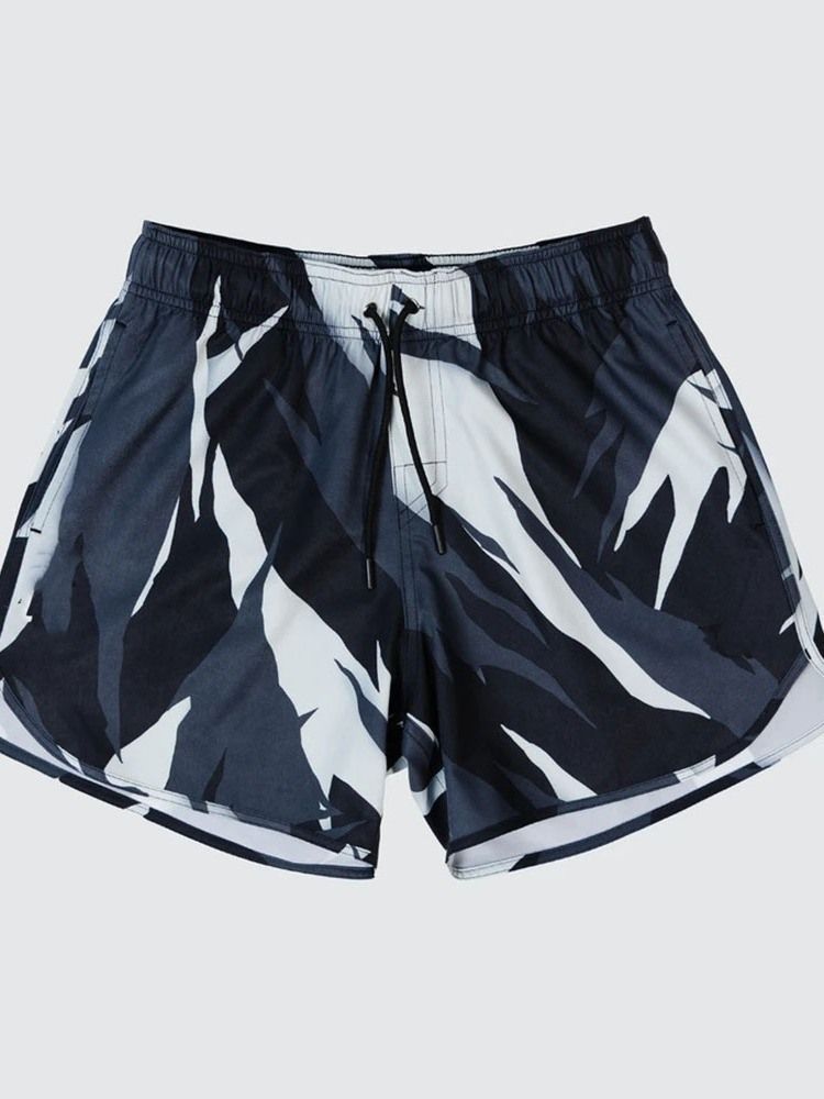 Shorts Masculinos Slim Com Cordões Camuflados Casuais