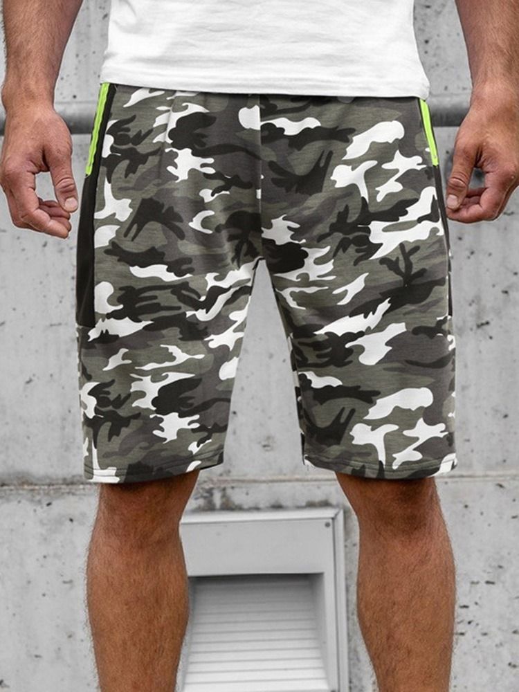 Shorts De Praia Masculinos De Bolso Reto Camuflados