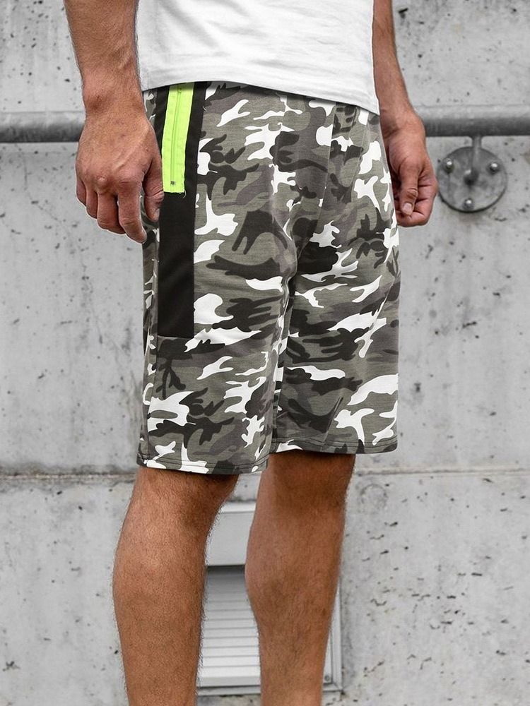 Shorts De Praia Masculinos De Bolso Reto Camuflados