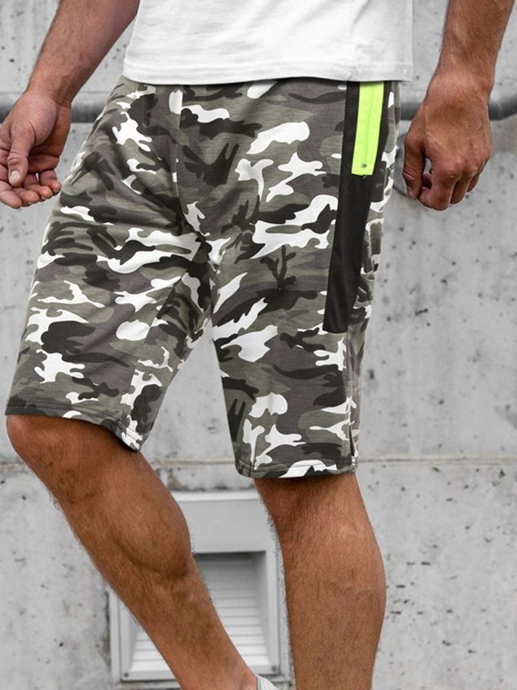 Shorts De Praia Masculinos De Bolso Reto Camuflados
