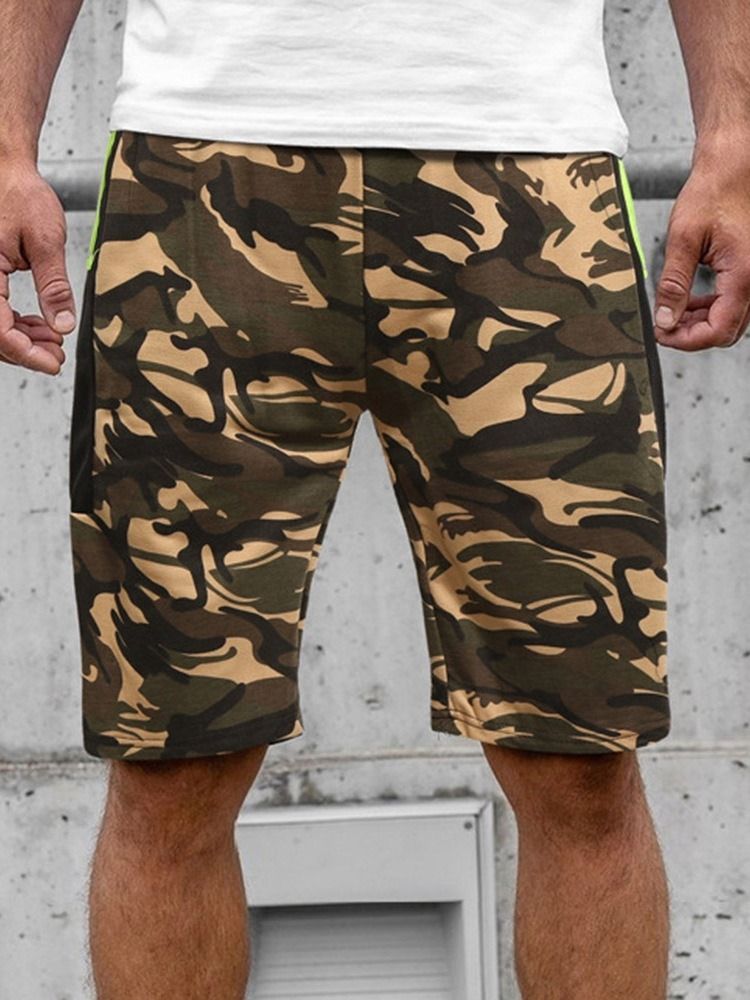 Shorts De Praia Masculinos De Bolso Reto Camuflados