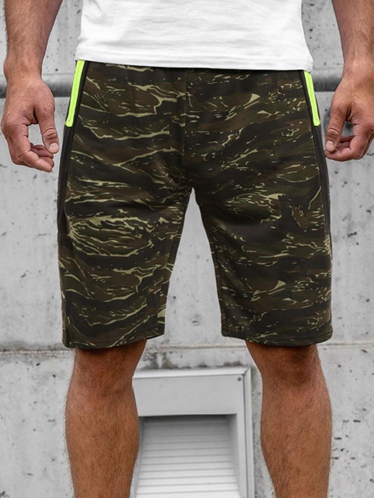 Shorts De Praia Masculinos De Bolso Reto Camuflados