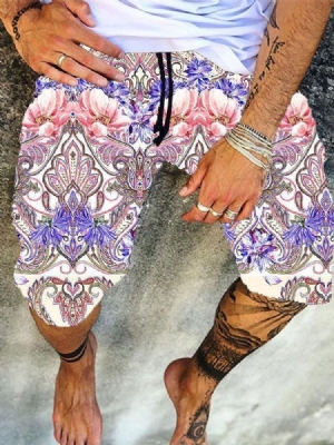 Shorts De Praia Masculinos Retos Florais