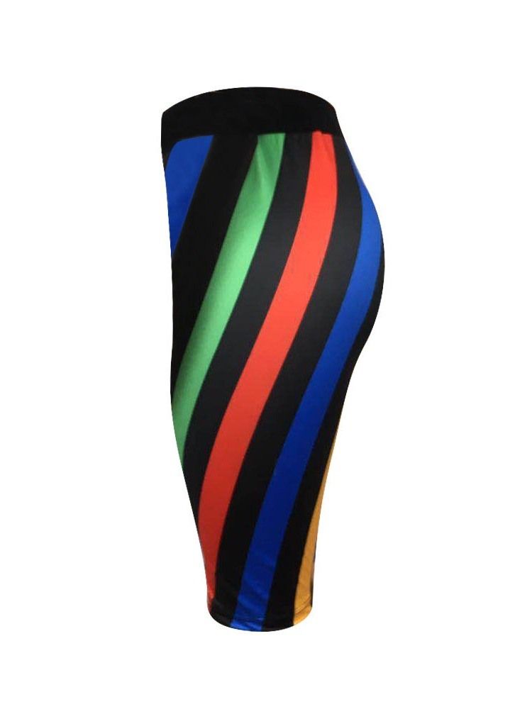 Shorts Skinny Femininos Com Elásticos De Cor Block