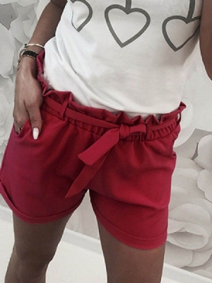 Shorts Slim Falbala Feminino De Cintura Alta