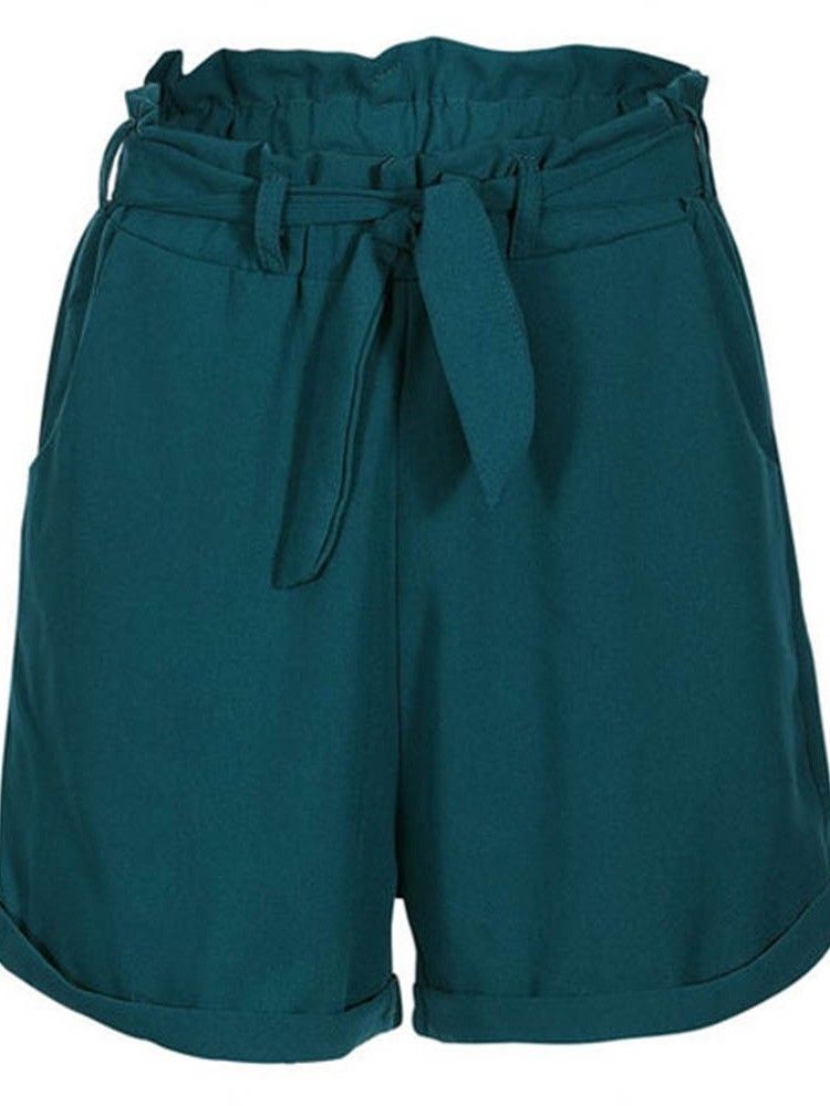 Shorts Slim Falbala Feminino De Cintura Alta