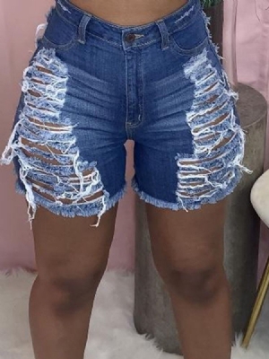 Shorts Slim Hole Straight Feminino
