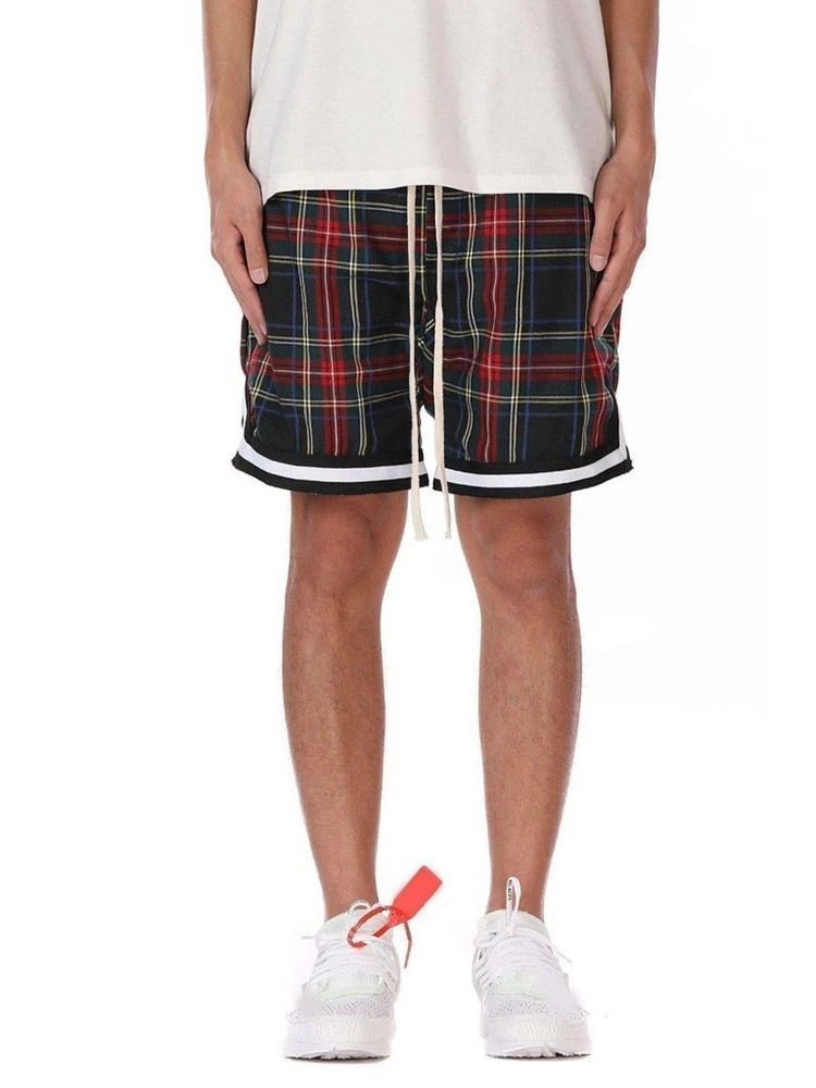 Shorts Xadrez Feminino Solto E Casual De Renda