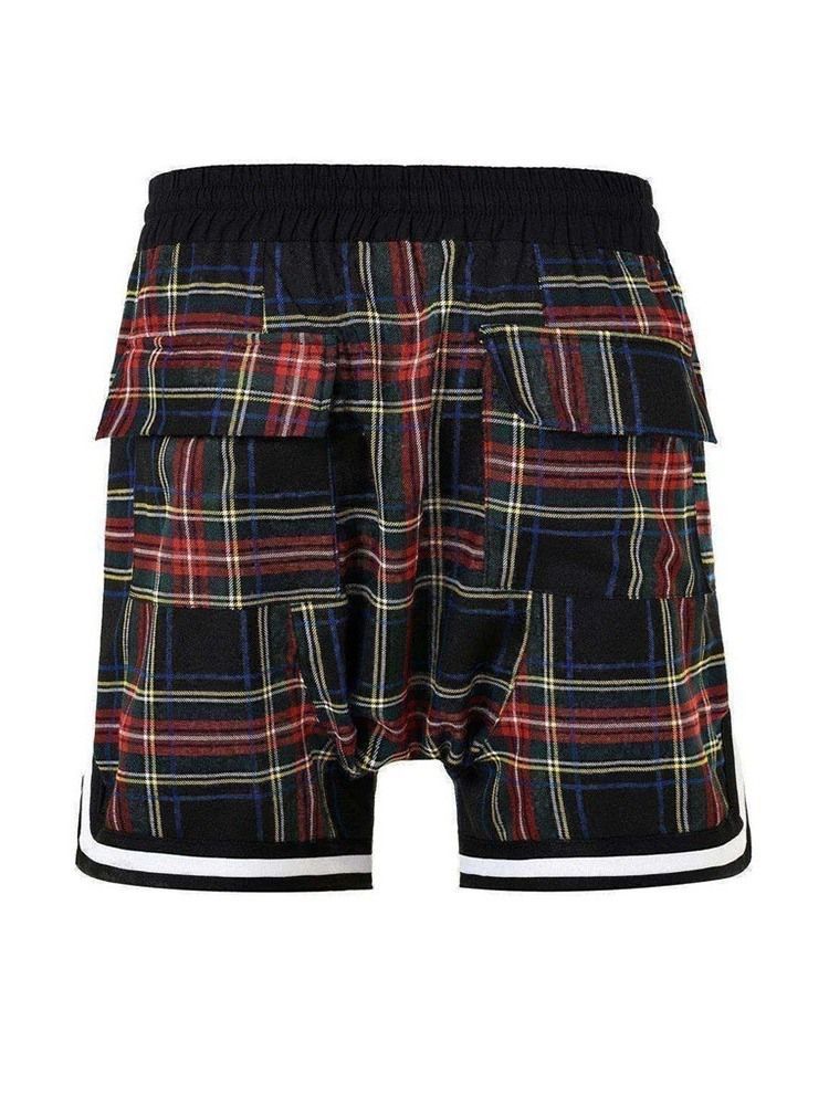 Shorts Xadrez Feminino Solto E Casual De Renda