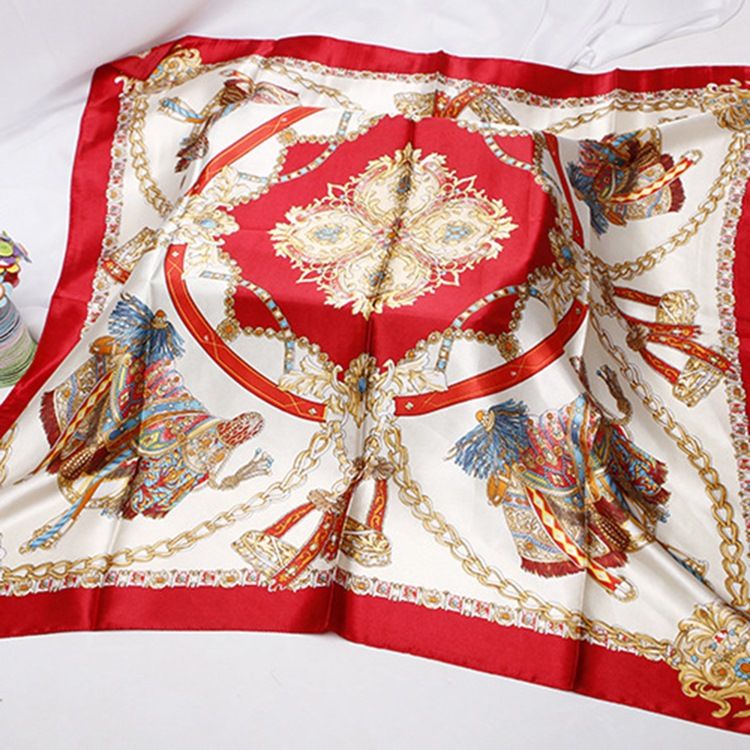 Cachecóis Femininos Vintage Com Estampa Charmeuse