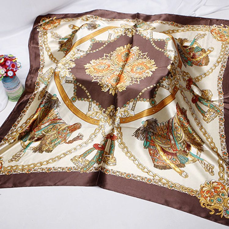 Cachecóis Femininos Vintage Com Estampa Charmeuse