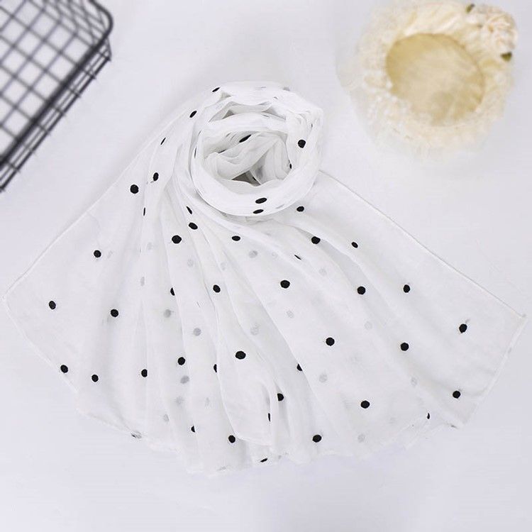 Lenço Feminino De Algodão Com Bolinhas