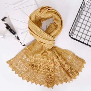 Lenço Feminino De Algodão Oco De Renda Lisa