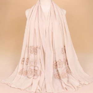 Lenço Feminino Bordado Em Renda Pérola