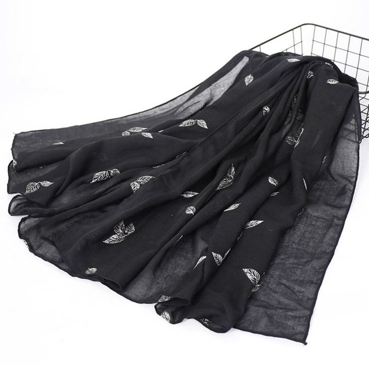 Lenço Feminino Bordado Vintage Com Planta