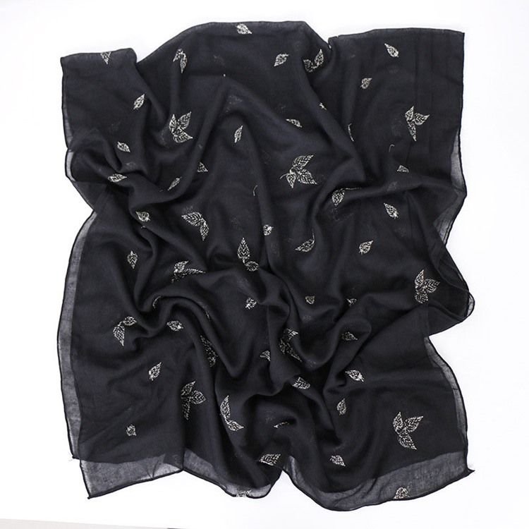 Lenço Feminino Bordado Vintage Com Planta