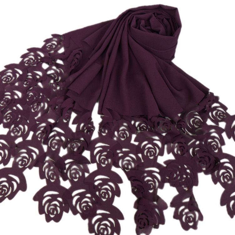 Lenço Feminino De Chiffon Cor Pura Mais Vendido