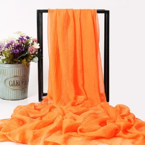 Lenço Feminino De Chiffon Laranja