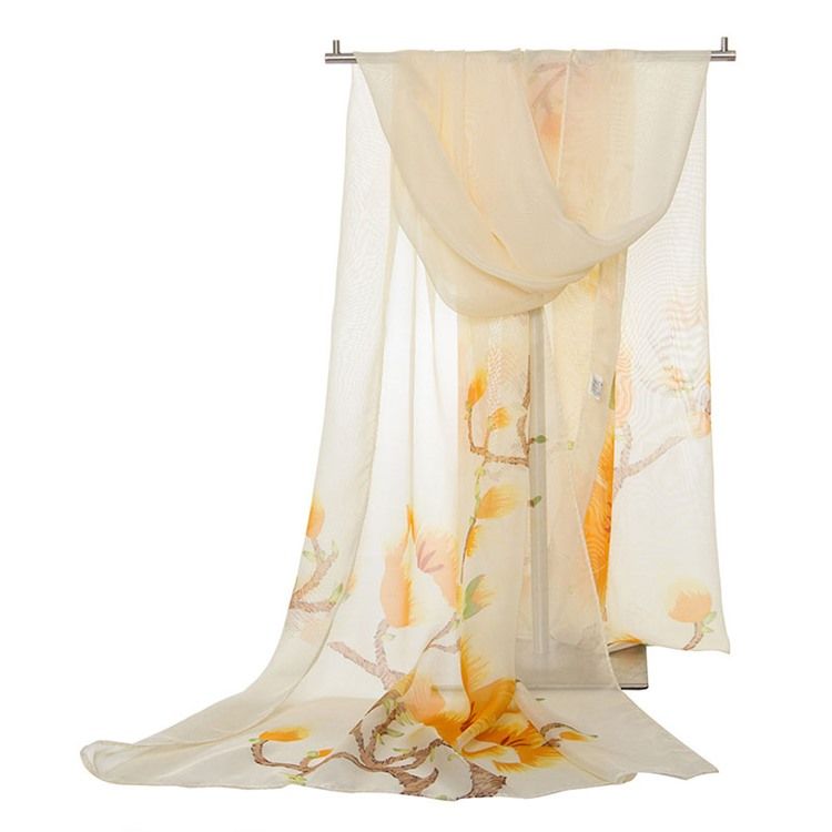 Lenço Feminino Com Estampa De Chiffon De Verão