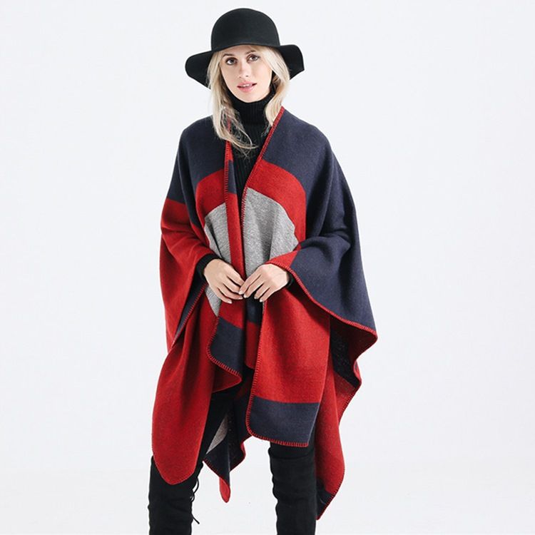 Lenço Feminino De Cor De Outono Em Bloco Xale
