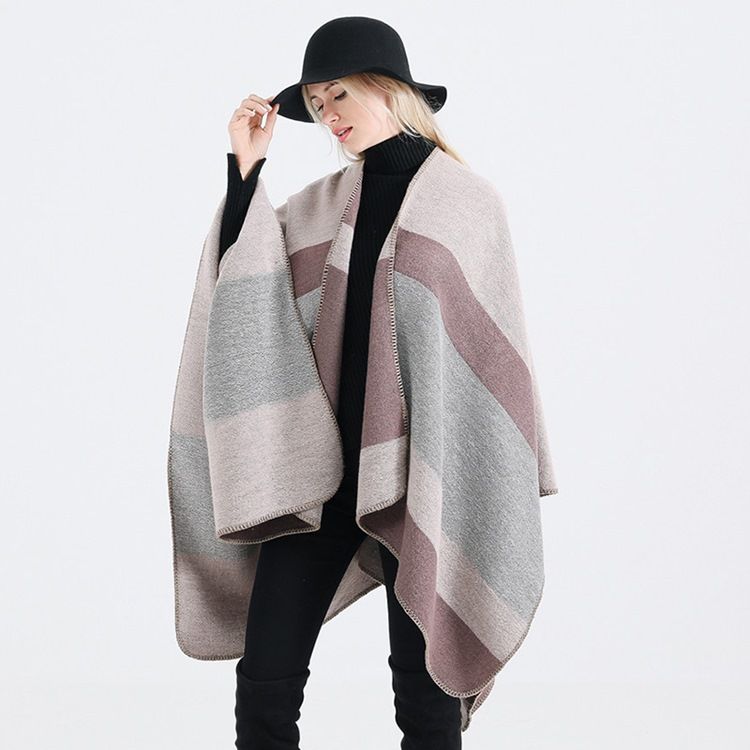 Lenço Feminino De Cor De Outono Em Bloco Xale